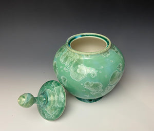 Jade Green Crystalline Glazed Jar