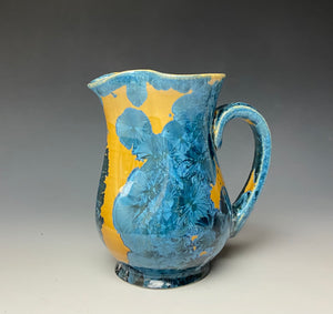 Crystalline Glazed Creamer 14 oz - Blue and Orange
