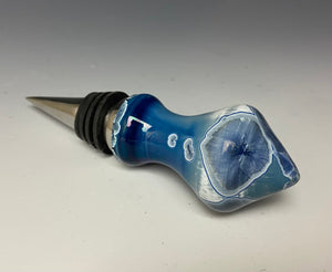 Crystalline Glazed Bottle Stopper- Atlantic Storm Blue