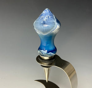Crystalline Glazed Bottle Stopper- Atlantic Storm Blue