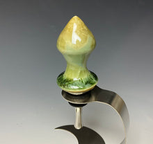 Load image into Gallery viewer, Crystalline Glazed Bottle Stopper- Olive Green
