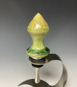 Crystalline Glazed Bottle Stopper- Olive Green