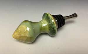 Crystalline Glazed Bottle Stopper- Olive Green