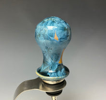 Load image into Gallery viewer, Crystalline Glazed Bottle Stopper- Blue and Orange
