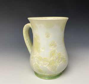 Crystalline Glazed Mug 14oz- Ivory and Green  #2