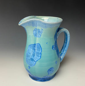 Teal Crystalline Small Pitcher