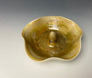 Crystalline Glazed Ring Dish- Gold