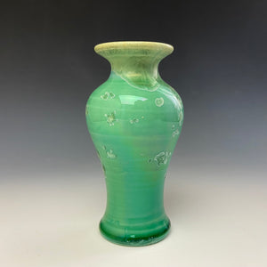 Emerald Green Crystalline Glazed Mini Vase