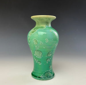 Emerald Green Crystalline Glazed Mini Vase
