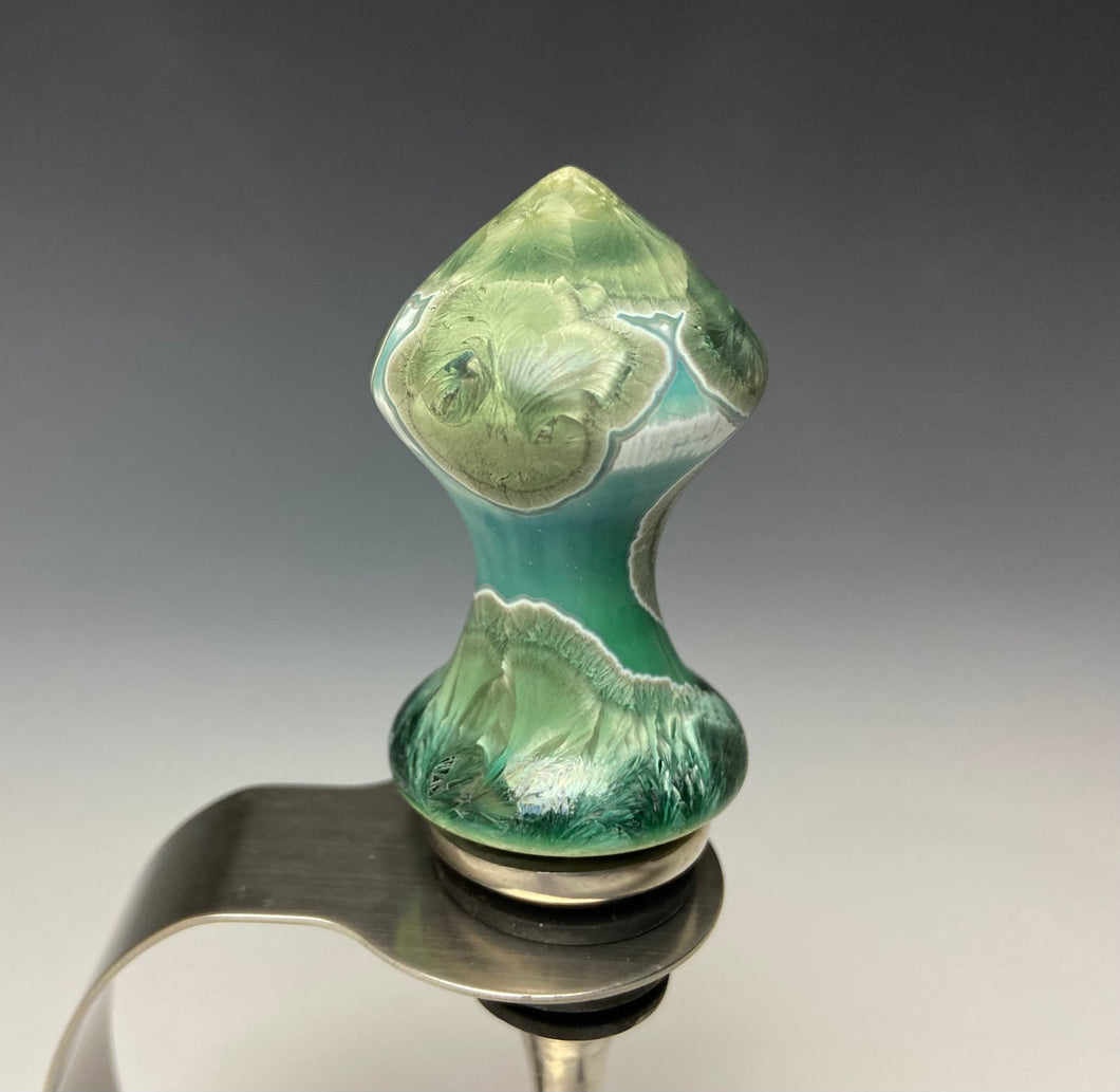 Crystalline Glazed Bottle Stopper- Emerald Green #1