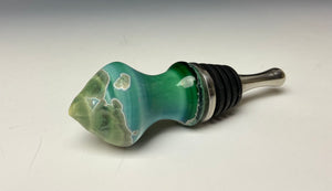 Crystalline Glazed Bottle Stopper- Emerald Green #2