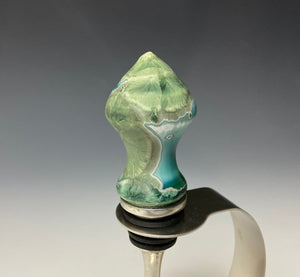 Crystalline Glazed Bottle Stopper- Emerald Green #2