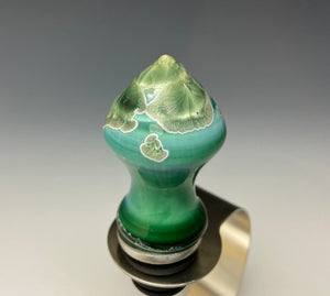 Crystalline Glazed Bottle Stopper- Emerald Green #2