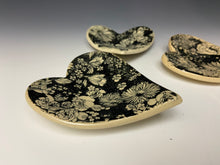 Load image into Gallery viewer, Mini Heart Dish- Black Flowers
