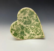 Load image into Gallery viewer, Mini Heart Dish- Green Flowers
