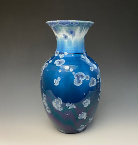 Crystalline Glazed Vase in Atlantic Storm Blue