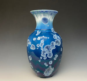 Crystalline Glazed Vase in Atlantic Storm Blue