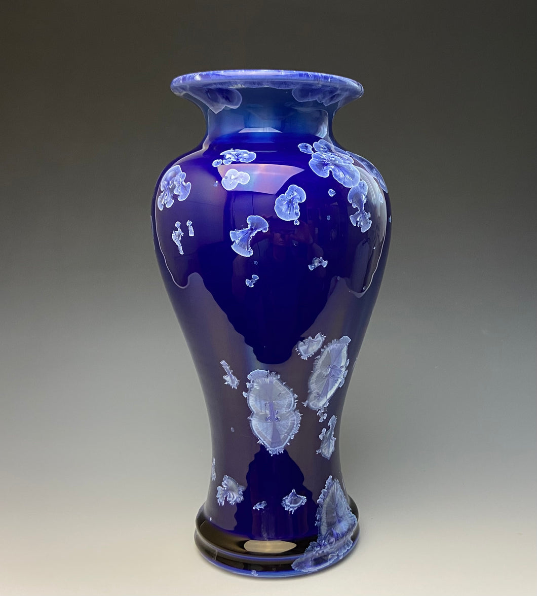 Winter Sky Blue Crystalline Glazed Vase 1