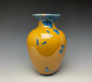 Blue and Orange Crystalline Glazed Vase 2