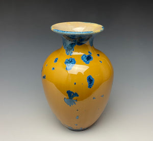 Blue and Orange Crystalline Glazed Vase 2