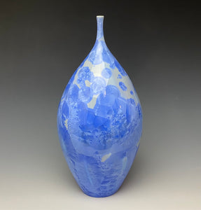 Powder Blue Crystalline Glazed Teardrop Vase