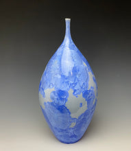 Load image into Gallery viewer, Powder Blue Crystalline Glazed Teardrop Vase
