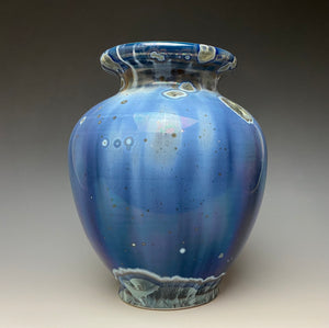 Cobalt Galaxy Crystalline Glazed Vase