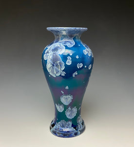 Crystalline Glazed Vase in Atlantic Storm Blue #4