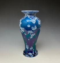 Load image into Gallery viewer, Crystalline Glazed Vase in Atlantic Storm Blue #4
