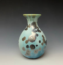 Load image into Gallery viewer, Green and White Crystalline Glazed Vase 2
