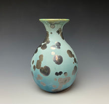 Load image into Gallery viewer, Green and White Crystalline Glazed Vase 2
