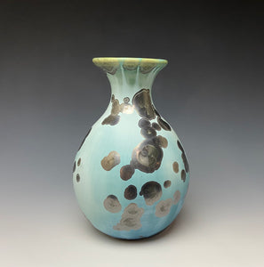 Green and White Crystalline Glazed Vase 2