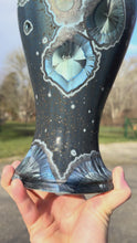 Load and play video in Gallery viewer, Cobalt Galaxy Crystalline Glazed Vase 13
