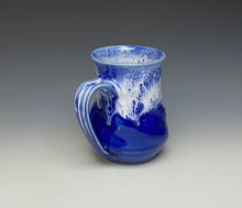 Load image into Gallery viewer, Cobalt Blue and White Swirly Mug
