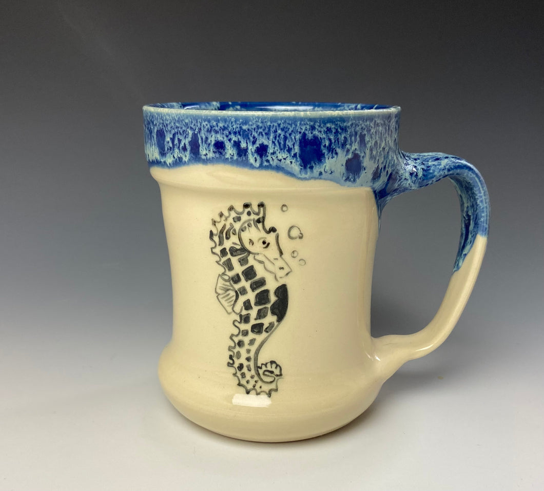 Seahorse Mug- Deep Blue