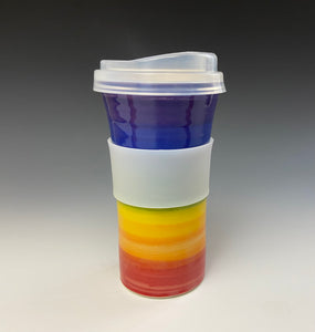 Rainbow Travel Mug - Purple Rim