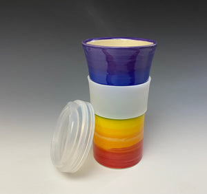 Rainbow Travel Mug - Purple Rim