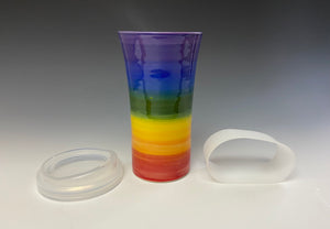 Rainbow Travel Mug - Purple Rim