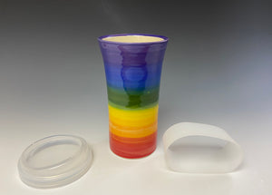 Rainbow Travel Mug - Purple Rim