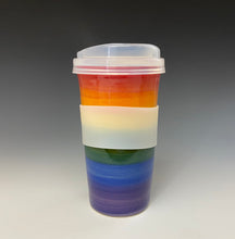 Load image into Gallery viewer, Rainbow Travel Mug - Red Rim
