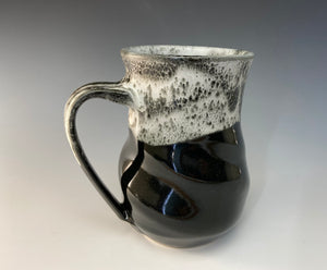 Jet Black and White Swirly Mug