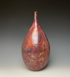 Ruby Crystalline Teardrop Vase