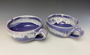 Purple and White Soup Mug
