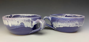 Purple and White Soup Mug