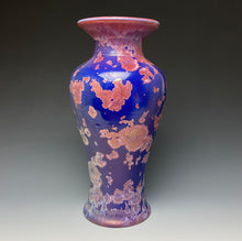 Load image into Gallery viewer, Crystalline Glazed Vase in Ruby and Royal Blue
