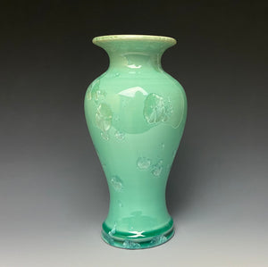 Light Green Crystalline Glazed Vase #1