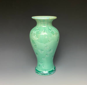 Light Green Crystalline Glazed Vase #1