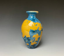 Load image into Gallery viewer, Blue and Orange Crystalline Mini Vase
