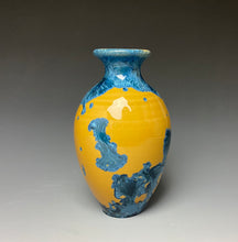 Load image into Gallery viewer, Blue and Orange Crystalline Mini Vase
