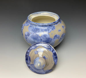 Periwinkle Crystalline Glazed Jar